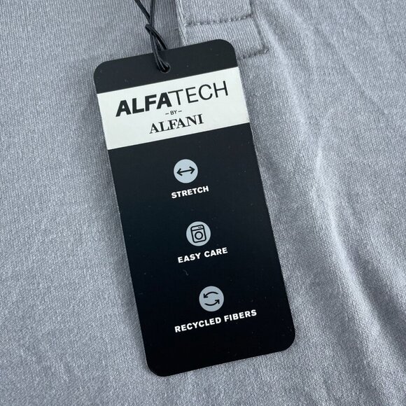 Mens Alfani Alfatech Polo Shirt Gray XXL Stretch Easy Care NWT 4117 - Picture 4 of 8